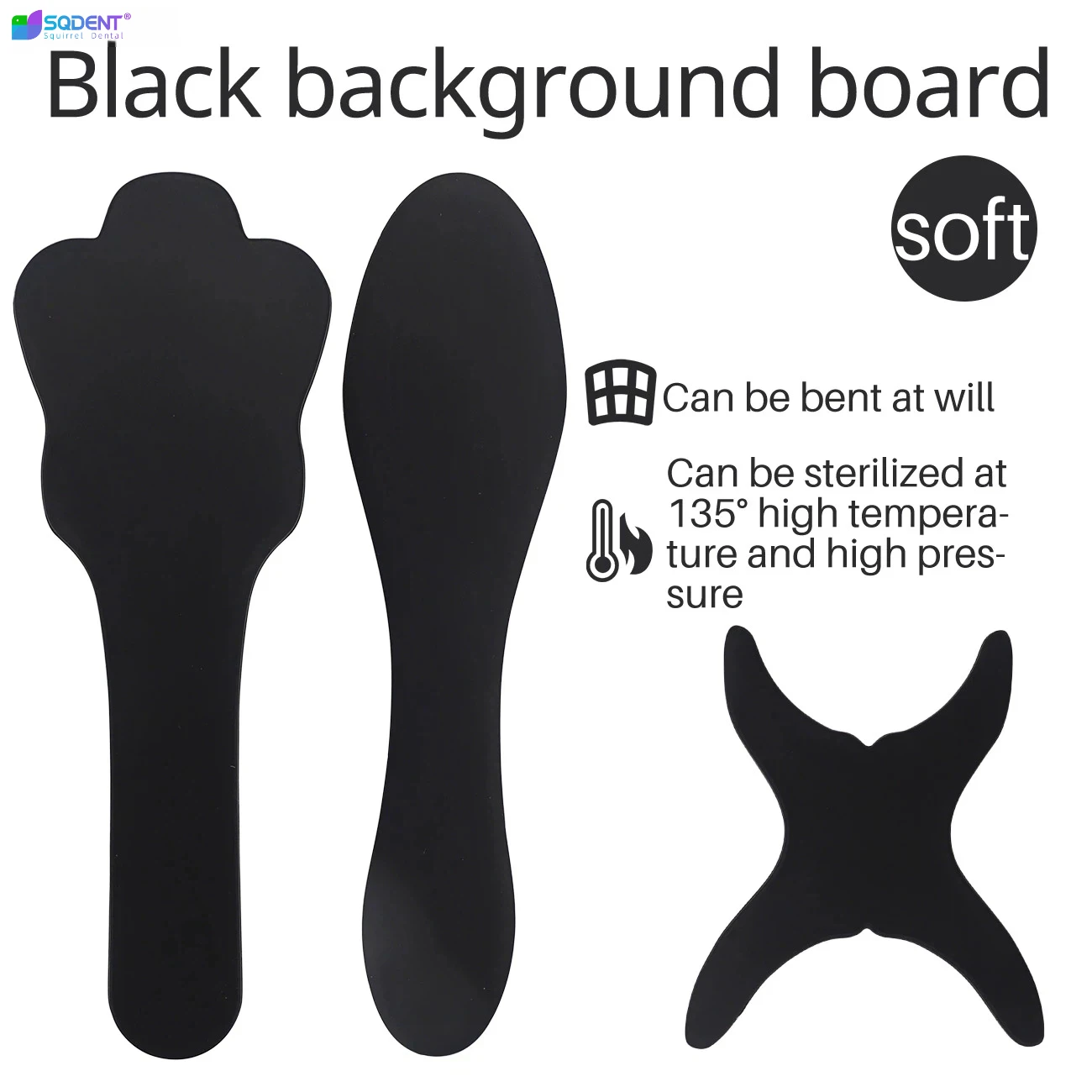 SQDENT Autoclavable Dental Photo Contrast Plate Photographic Black Background Plate Oral Cheek Palate Contrast Plate