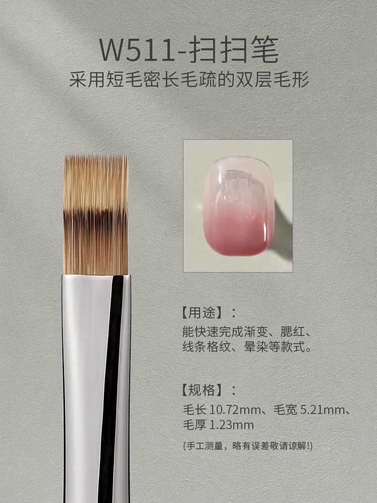 MR NAIL Professional Nail Art Brush Set Large Square Semi-circular Light Therapy Brush Triangular Flower Painting Sweeping Pen image 3