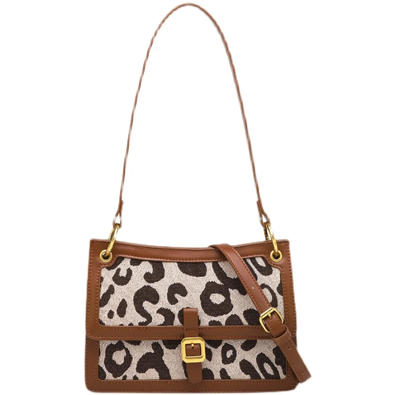 2022 Elegant New Design Animal Leopard Print Weekender Outdoor  Women Tote Handbags Shoulder Bag Simple Fashion