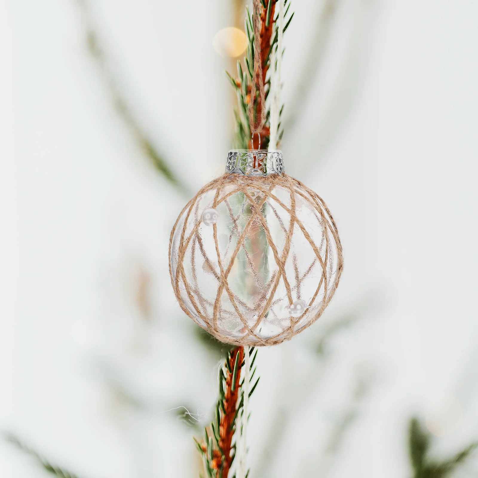 6 Pcs Christmas Decoration Ball Snow Globe Balls Tree Ornaments Pendant Clear Baubles The Pet Xmas Hanging Decorative Pendants