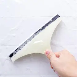 Household Cleaning Bathroom Mirror Cleaner Wiper Scrape With Silicone Blade Holder Hook Car Glass Shower Squeegee Window Glass