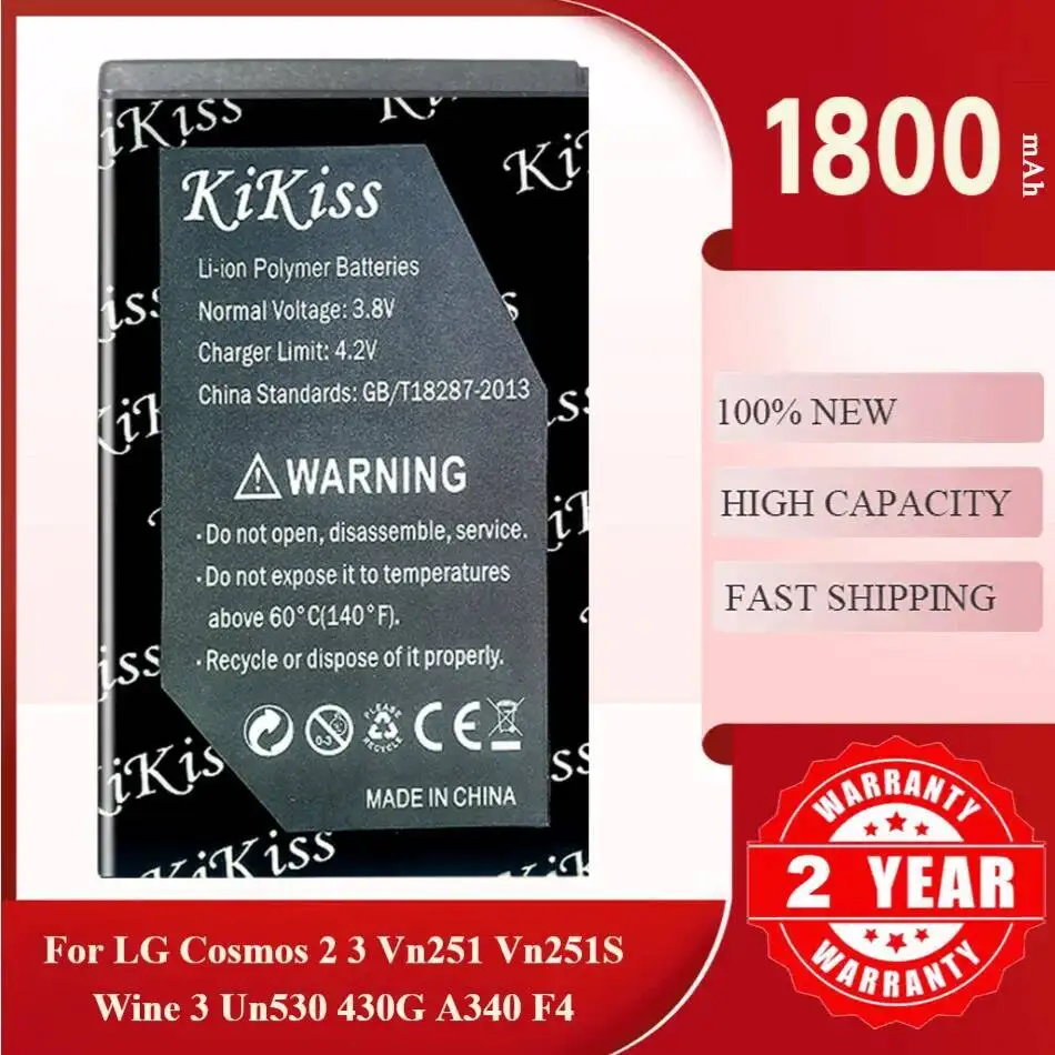 

1800Mah Kikiss Battery BL-46CN For LG Cosmos 2 VN251 3 VN251S Wine III UN530 430G A340 F4 MQNLQ