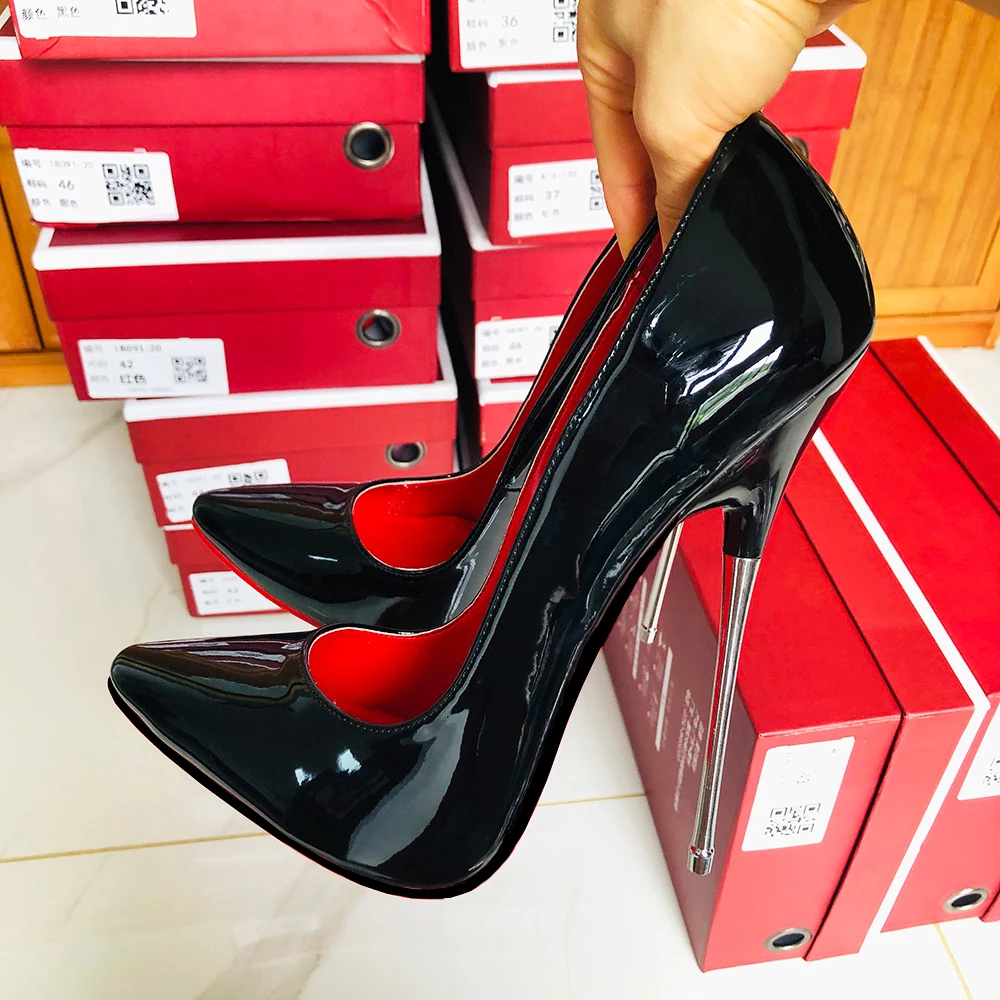 Customize Newly 16cm Extreme Metal High Heels Stilettos Sexy Women Black Red inside Pumps Party Unisex Man Shoes Crossdresser