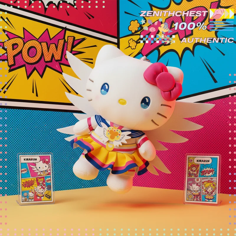 

Sanrio Hello Kitty × Sailor Moon Plush Keychain Cute Kitty Bag Charm Gift Adorable Action Figures for Home Office