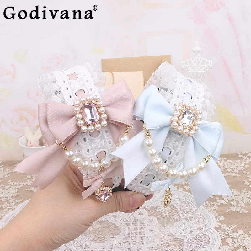 

Original Heavy Industry Handmade Lolita Headband Sweet Girl Cute Bow Rhinestone Lace KC Japanese Mine Mass Production Headwear