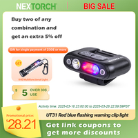 NEXTORCH UT31 Headlamp 220 Lumens 3 Light Sources LED Flashlight Rechargeable Emergency Warning Light for Outdoor Duty