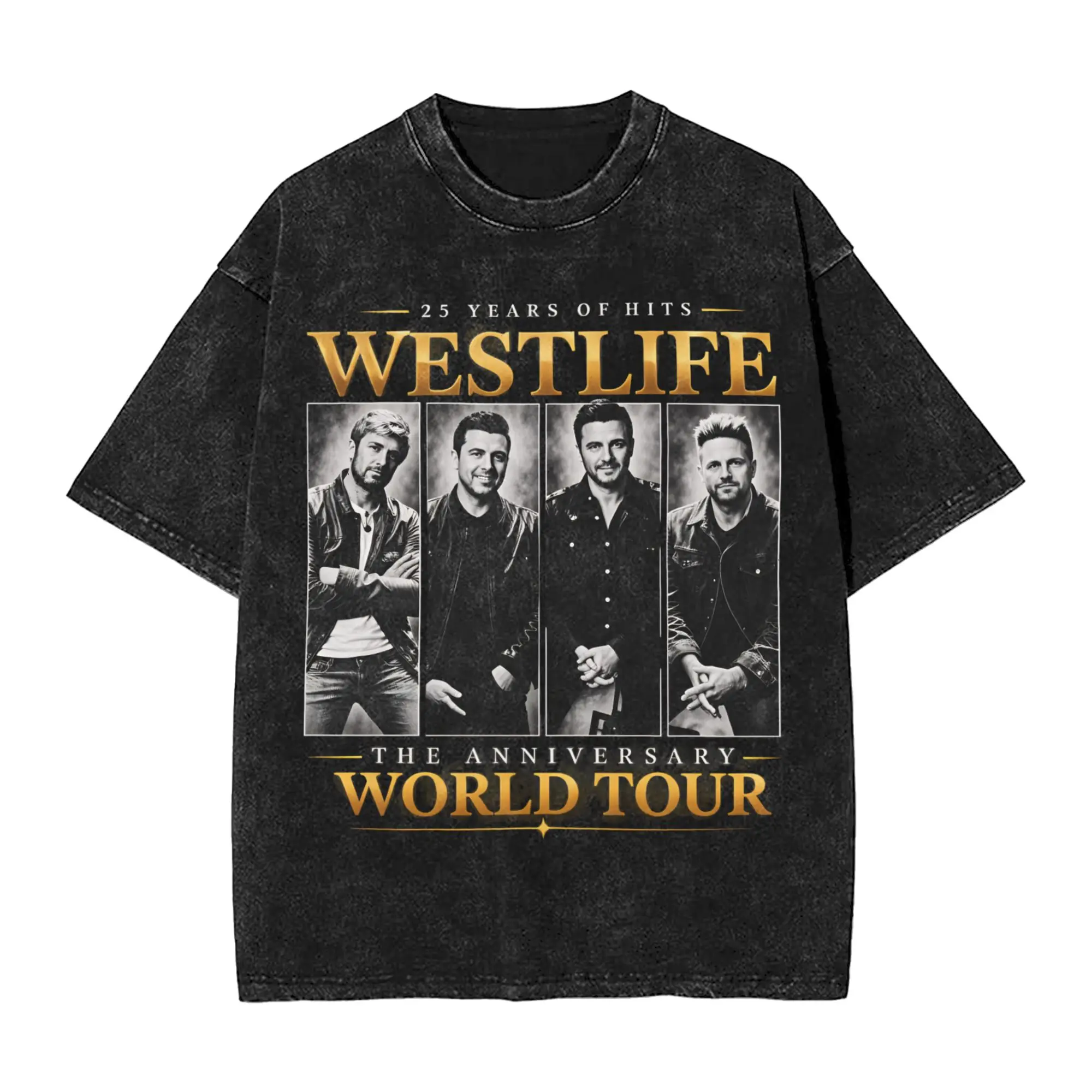 Streetwear Washed T Shirt Westlife 25th Anniversary Tour 2026 Simple T Shirts  Fashion T Shirt for Men Summer Y2K Basic Clothes