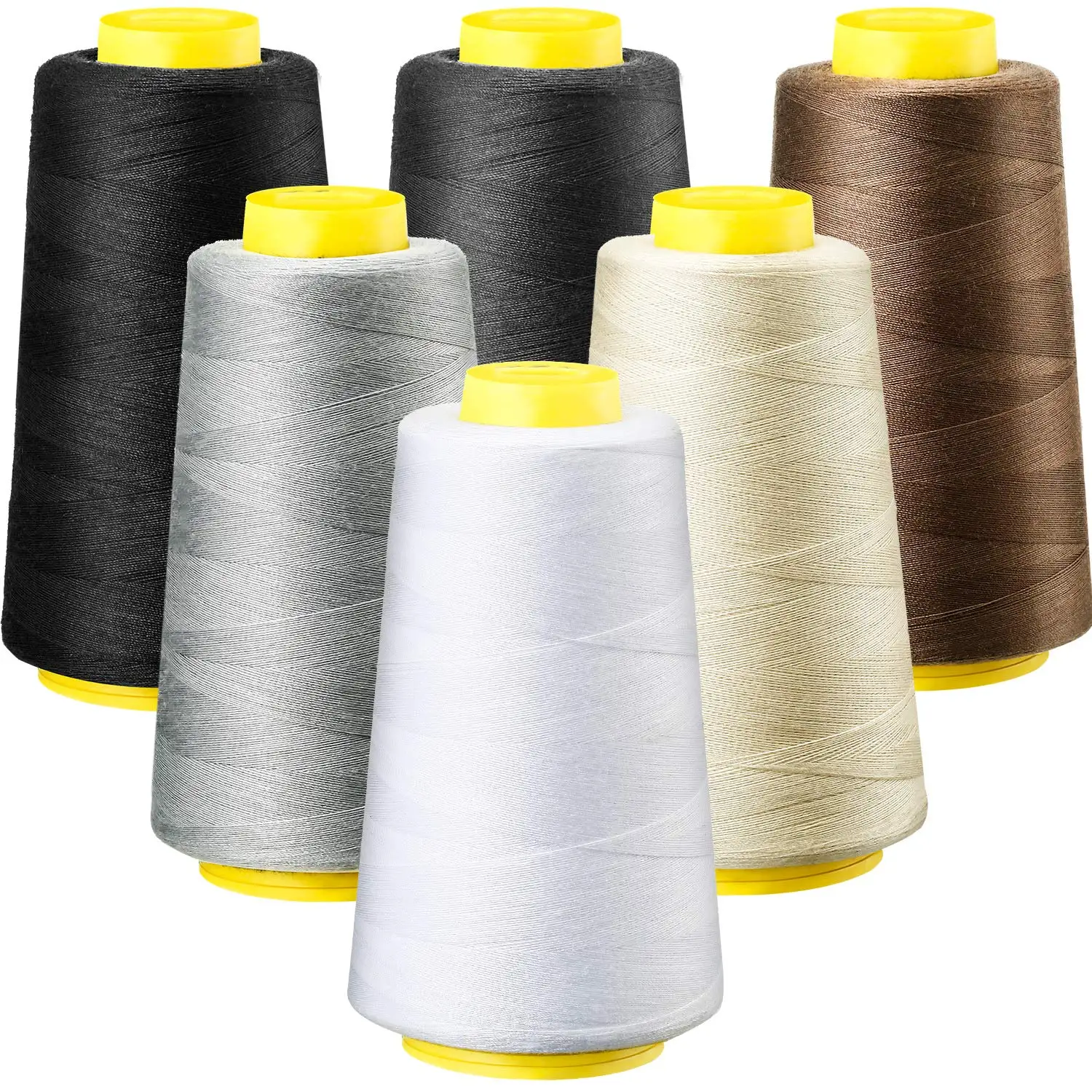 Nähgarn aus 100 % Polyester, Spulen, 2 Farben, 3000 Yards, Verkabelung, Denim-Linie, Nähgarn für Serger-Nähmaschine