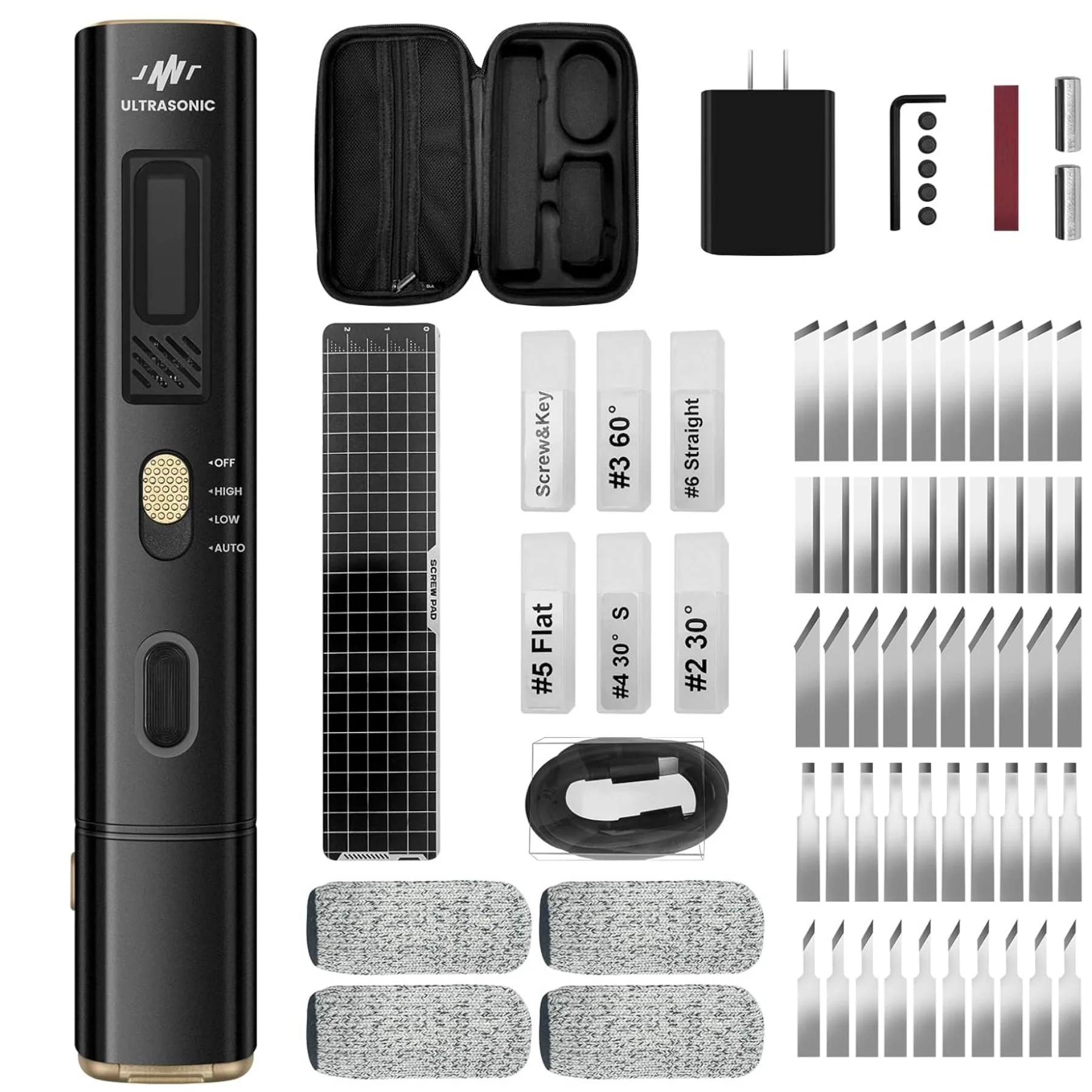 

JAKEMY 40kHz Ultrasonic Cutter Knife 35W Handheld Ultrasonic Knife for 3D Printed Model Leather PVC Wood Plastic Resin Cutting