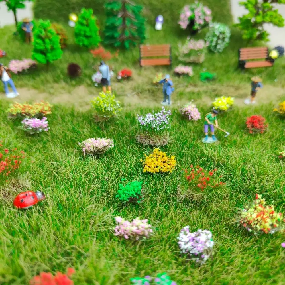 Multicolor Hand Torn Flower Clusters DIY Accessories Height 10mm/16mm Simulated Grass Clusters Building Models Sand Table