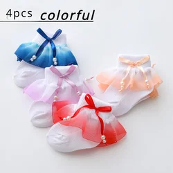 10pairs Baby Comfortable Soft Socks Spring and Autumn Fashion Baby Cute Super Cute Bow Bead Lace Girls Socks