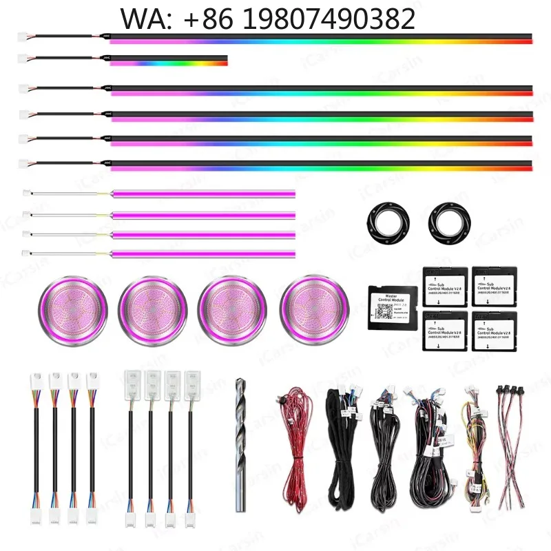 256 Color Symphony Air Vent Embedded Atmosphere Strip, Dynamic LED Interior Ambient Lamp Fit 2010-2017 F25 F26 Compact SUV Dashb