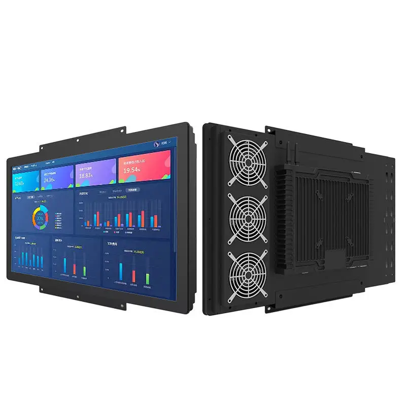 New Customized Embedded Thin Frame Industrial Touch Panel PC All in One 10.4'' to 27'' Aluminium IP65 1920x1080 I3
