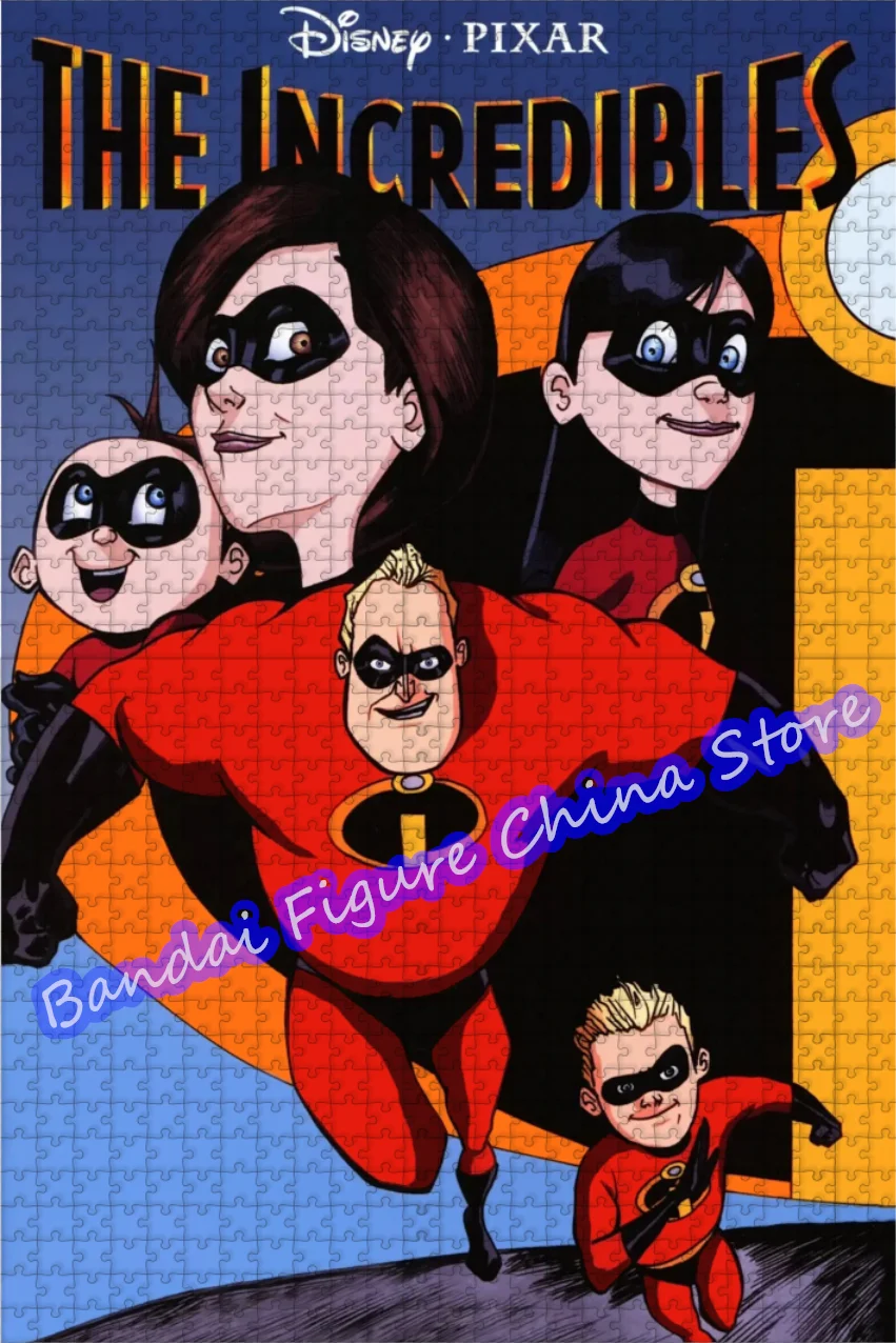 300/500/1000 Pieces Anime Jigsaw Puzzle Superman Family The Incredibles Disney Cartoon Print Puzzle for Kids Education Toys