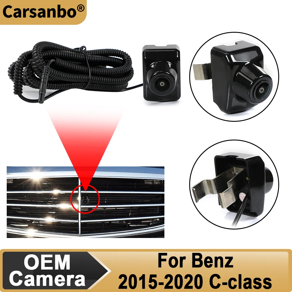 Carsanbo AHD 150° Car Front View Camera For Benz 2015 2016 2017 2018 2019 2020 C-class Black Fisheye Camera Night Vision