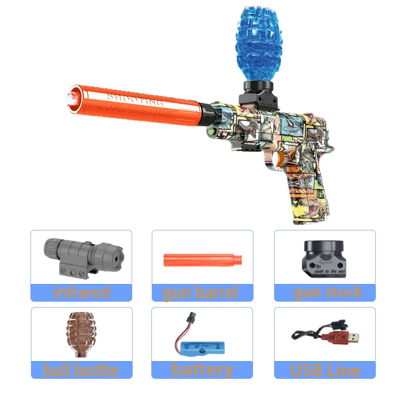 Kinderen Buitenspeelgoed Elektrisch Blaster Gun Schieten Bullet Pistols Zomer Spelen Water Schieten Interactief Party Game Kinderen Volwassen