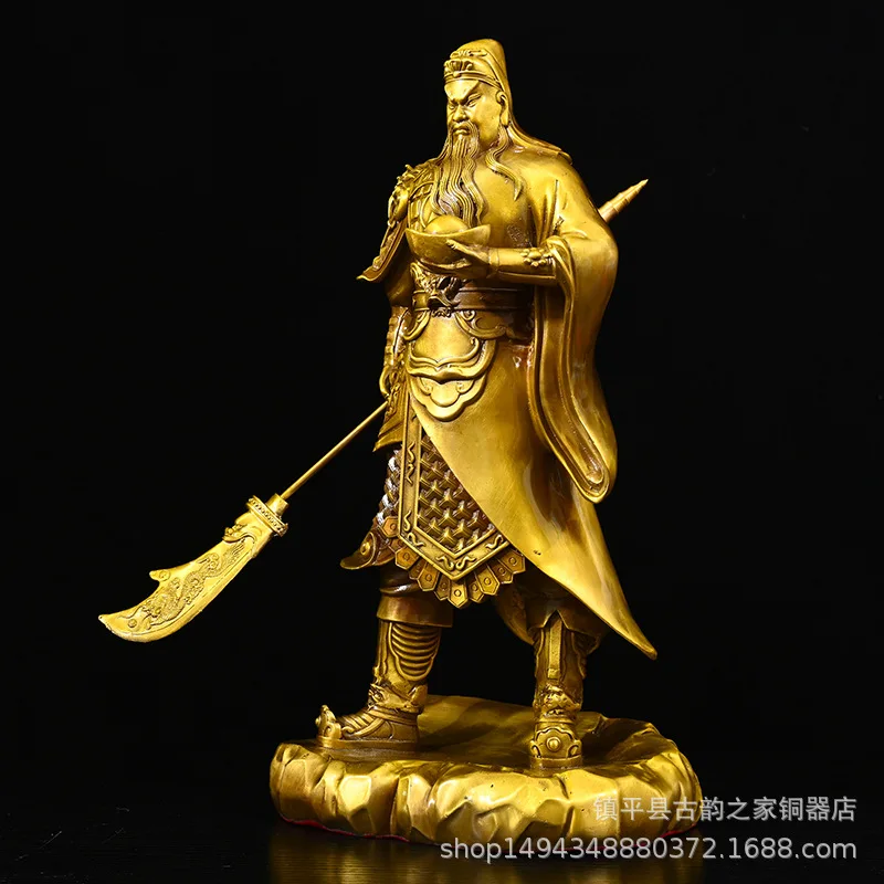 Bronze Gong Statue Living Room God of Wealth Home Store Shop Front Desk Desktop Yu Guan Er Ye Opening Gift Ornament