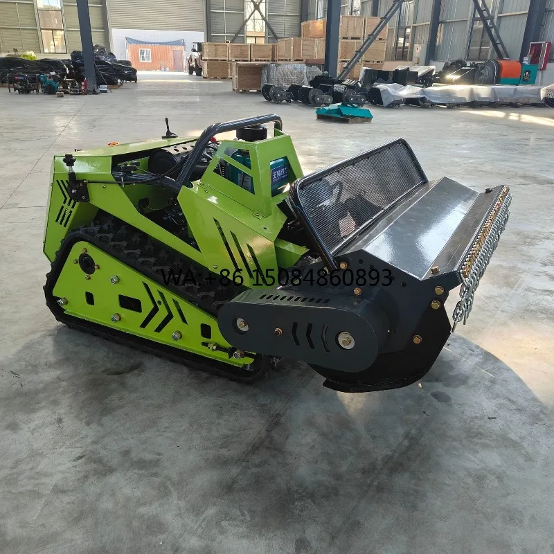 Gardening4 Stroke Crawler Robot Mower With Remote Control Snow Plow For Garden Lawn Slope Mowing Winter Snow Removalgardening To