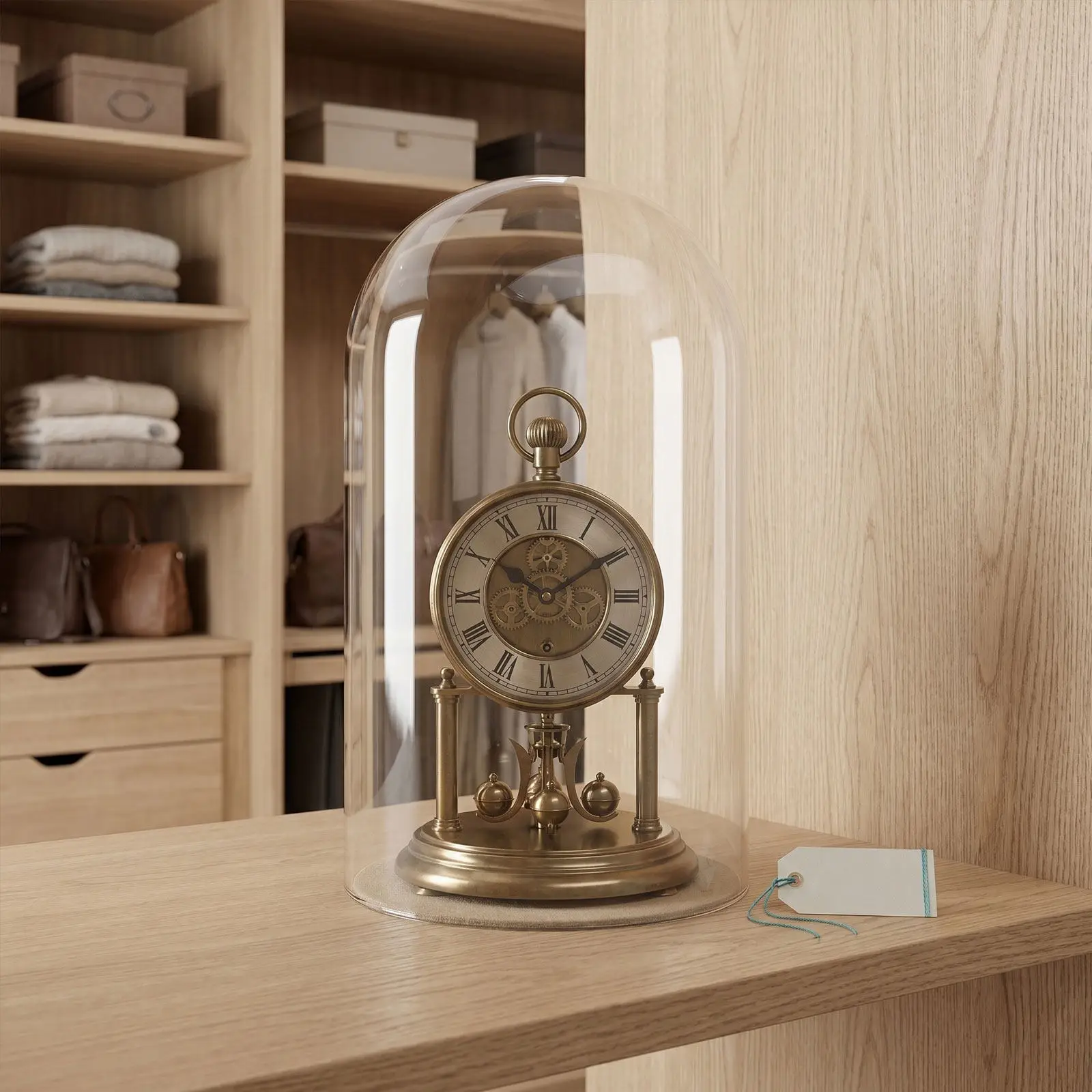 Vintage Clock Glass Dome Protective Cloche Display Cover Mantel Clock Shield Preservation Dome for Craft Pendulum
