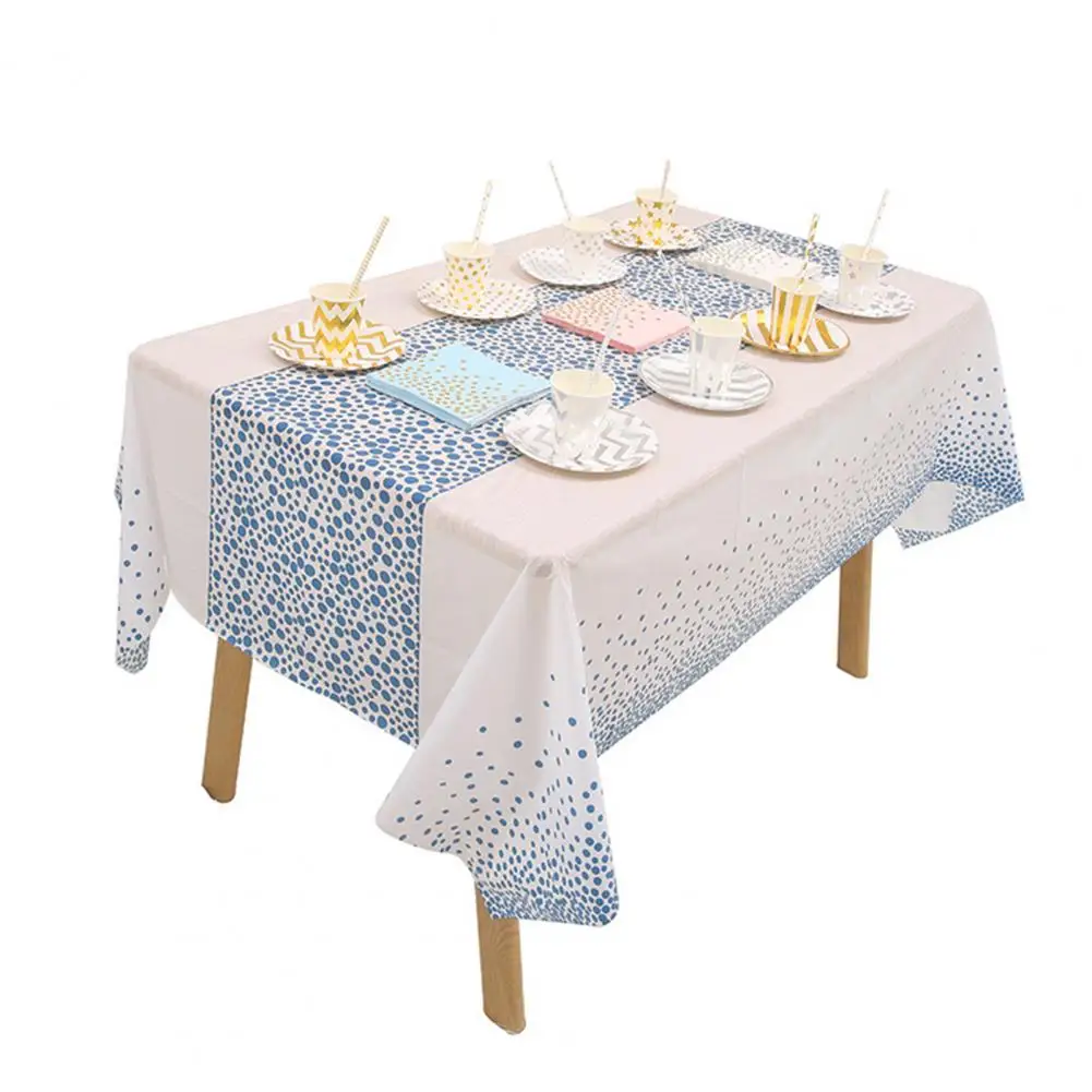 Disposable Table Cover PEVA Table Cloth Large Oilproof  Chic Spillproof Soil Resistant Holiday Disposable  Table Cover