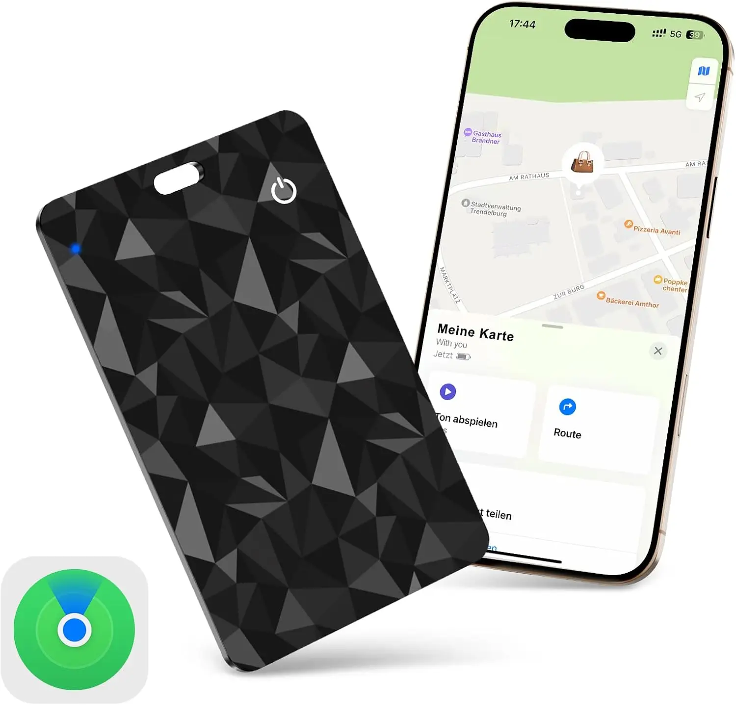 

Fine track Slim Smart Finder Rechargeable Compatible With Apple Find My (IOS Only) Ultra-Slim Tracker Card For Wallet Finder