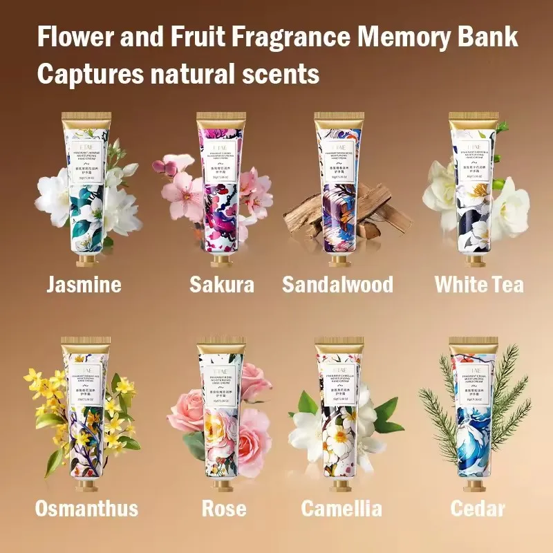 10pcs/Set Flower Fragrance Hand Cream Moisturizing Nourishing Anti Chap Repairing Hands Care Beauty Skincare Hand Creams Sets