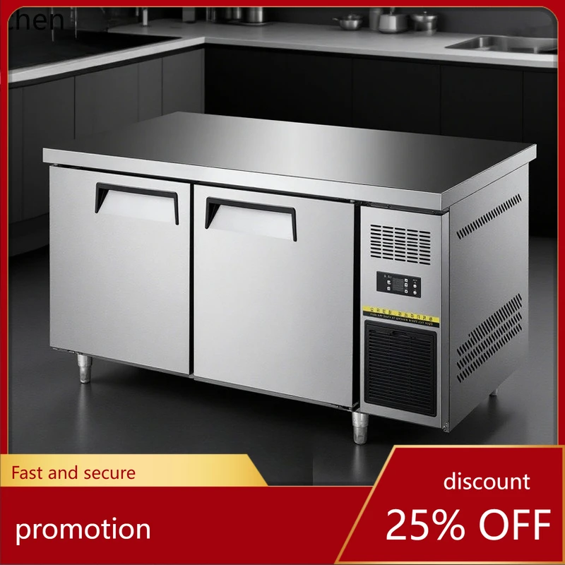 

HXL Commercial Workbench Stainless Steel Kitchen Fresh-Keeping Freezing Operation Table Freezer