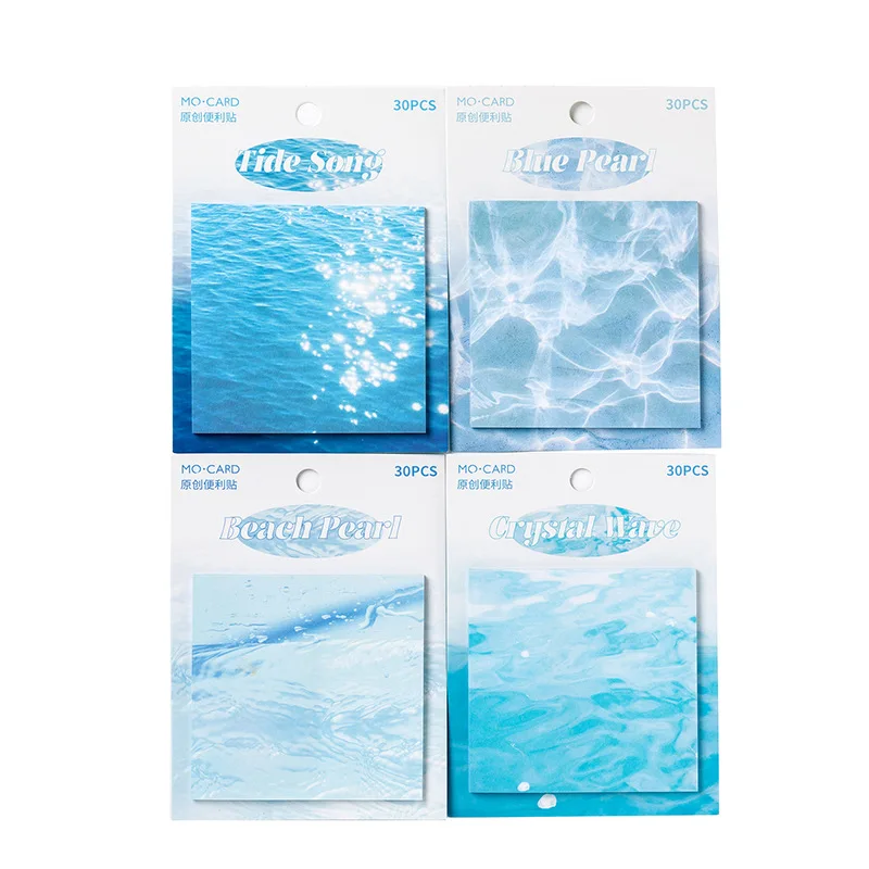 

30 Pcs/pack Blue Ocean Sticky Note Pads Memo Pads Anti-forgetting Reminder Note DIY Decoration Home Wall Photo Wall Decoration