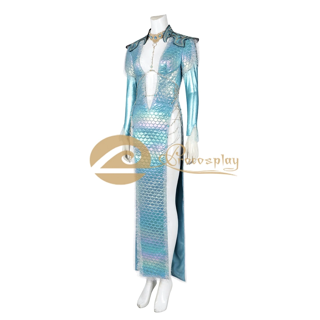 Wavemother's Robe Cosplay Costume Shadowheart Blue Long Dress Women Sexy Role Play Outfit for Halloween C08983