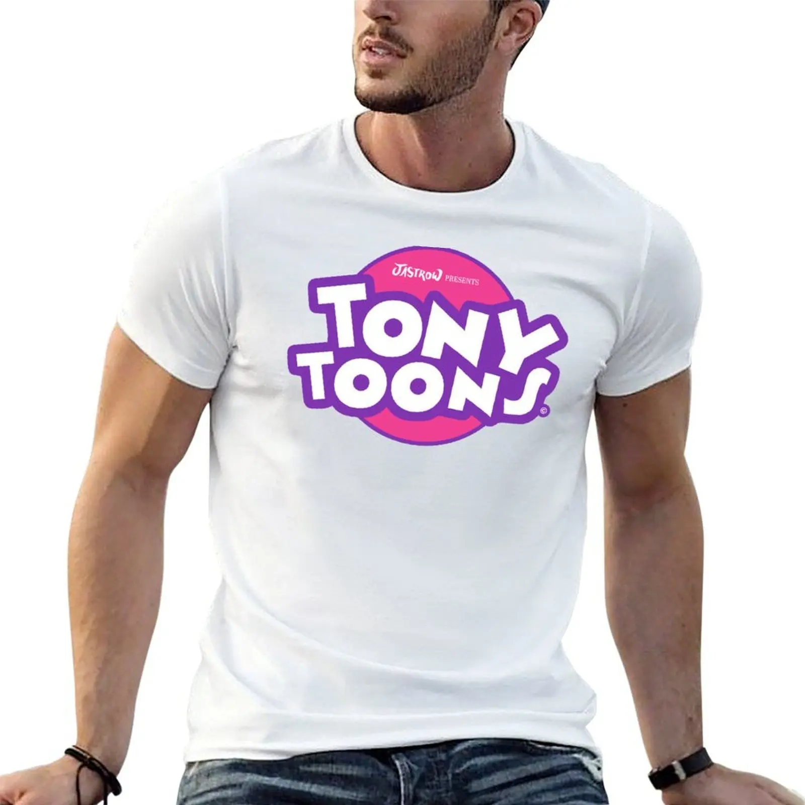 TonyToons Cartoon Logo T-Shirt man clothes Short sleeve tee men workout shirt