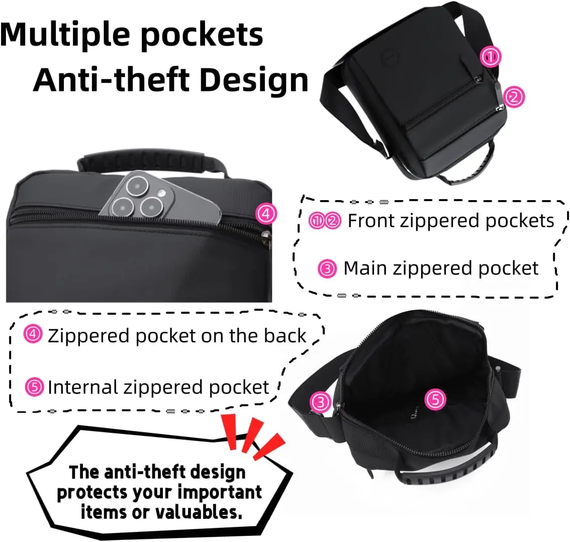 Sling Men Messager Bag Oxford Business Large Capacity Outdoor Sport Travel Gym Hiking Cycling Crossbody Shoulder Bag Daily Using