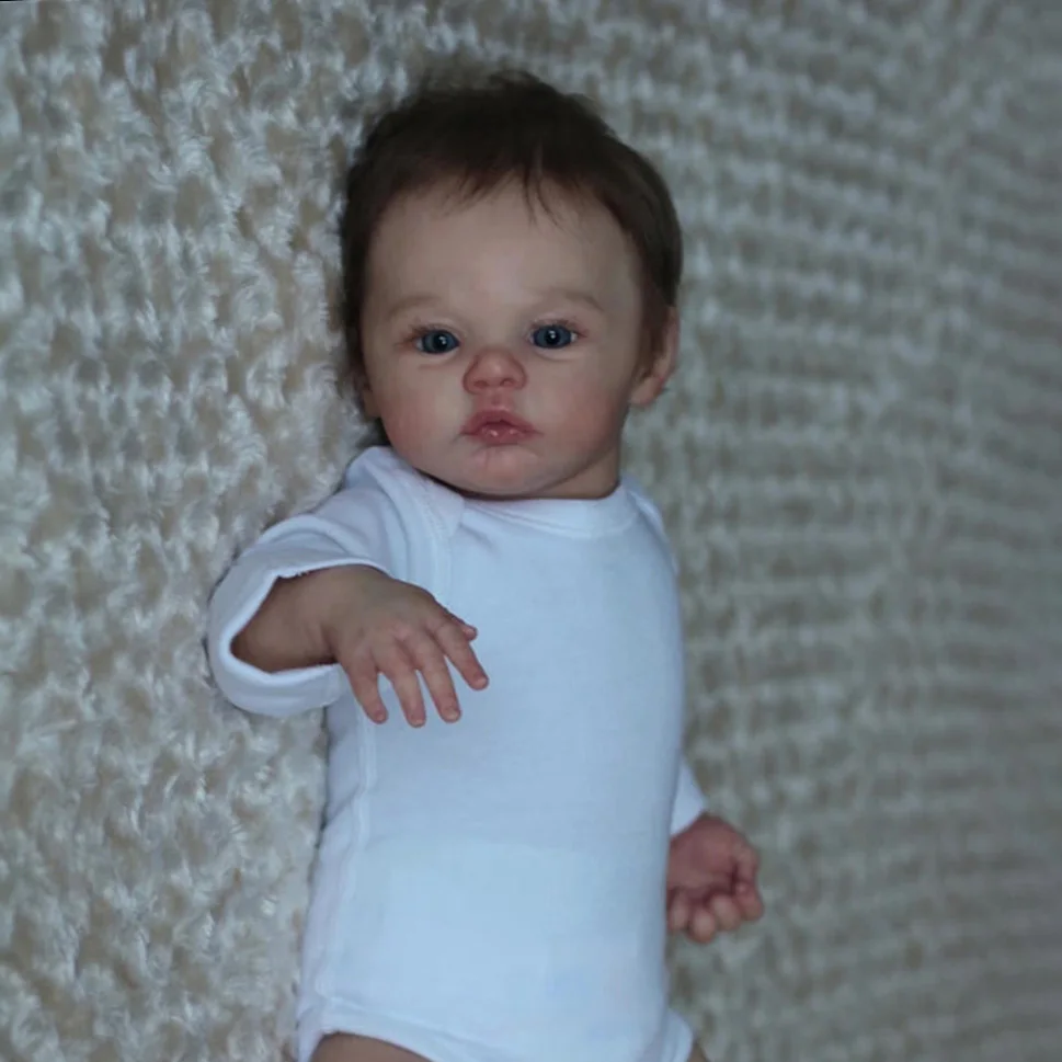 Risbecko schattige 18-inch herboren babypop - realistische details, handgemaakte look - perfect voor verzamelaars en geschenken