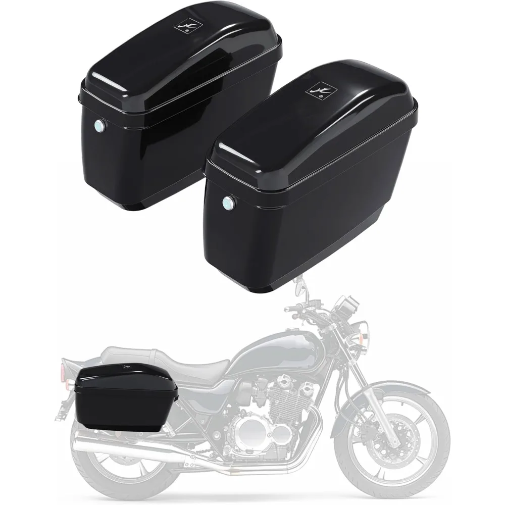 

45l motorcycle hard saddle bags w/lock compatible with harley davidson honda shadow kawasaki vulcan vn saddle bags trunk storag
