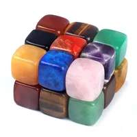 1 Piece Natural Chakra Lapis Amethyst Tiger Eye Stone Home Decoration Crystal Reiki Healing Cube Semi-precious Stone