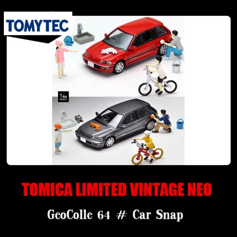 タカラトミー TLV 1:64 カースナップ 021/02b ホンダシビック洗車シーン合金ダイキャストミニチュアシミュレーションモデル、大人のディスプレイ、男の子のおもちゃ