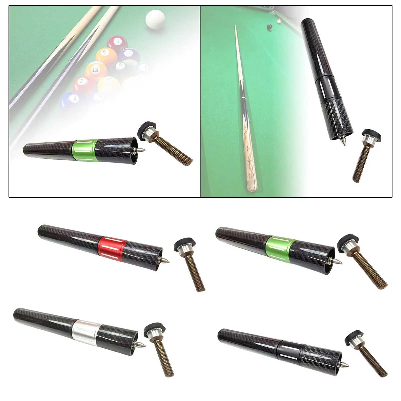 

Billiards Cue Extension Pool Cue Extender Adjustable Entertainment Tool Pool Stick Extension End Lengthener for Athlete