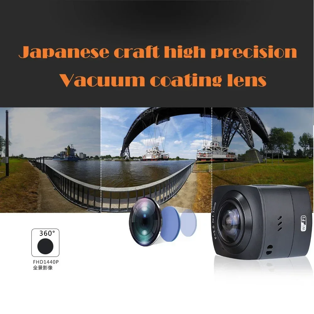 360 Degree Full Dimension WIFI Action Sports Camera Panoramic Video & Waterproof for Diving Climbing VR Compatible Portable Tool