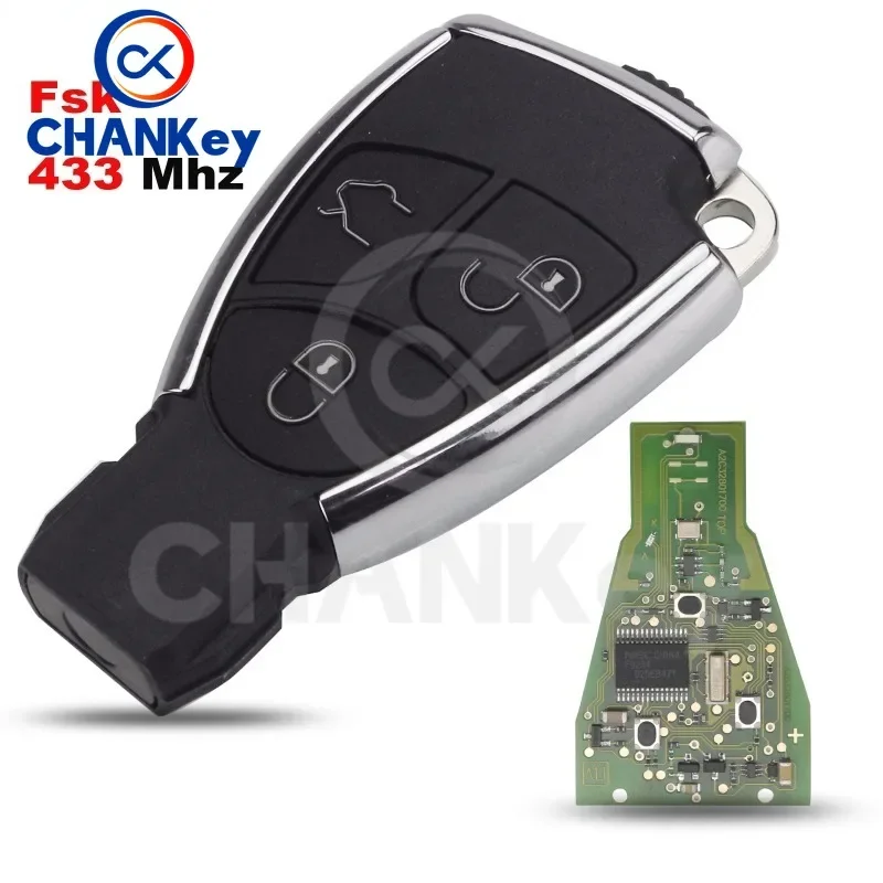 CHANKey pilot z chipem FSK 433MHZ 3 przyciski inteligentny klucz dla Mercedes-Benz B C E ML S CLK CL Vito 639 ostrze