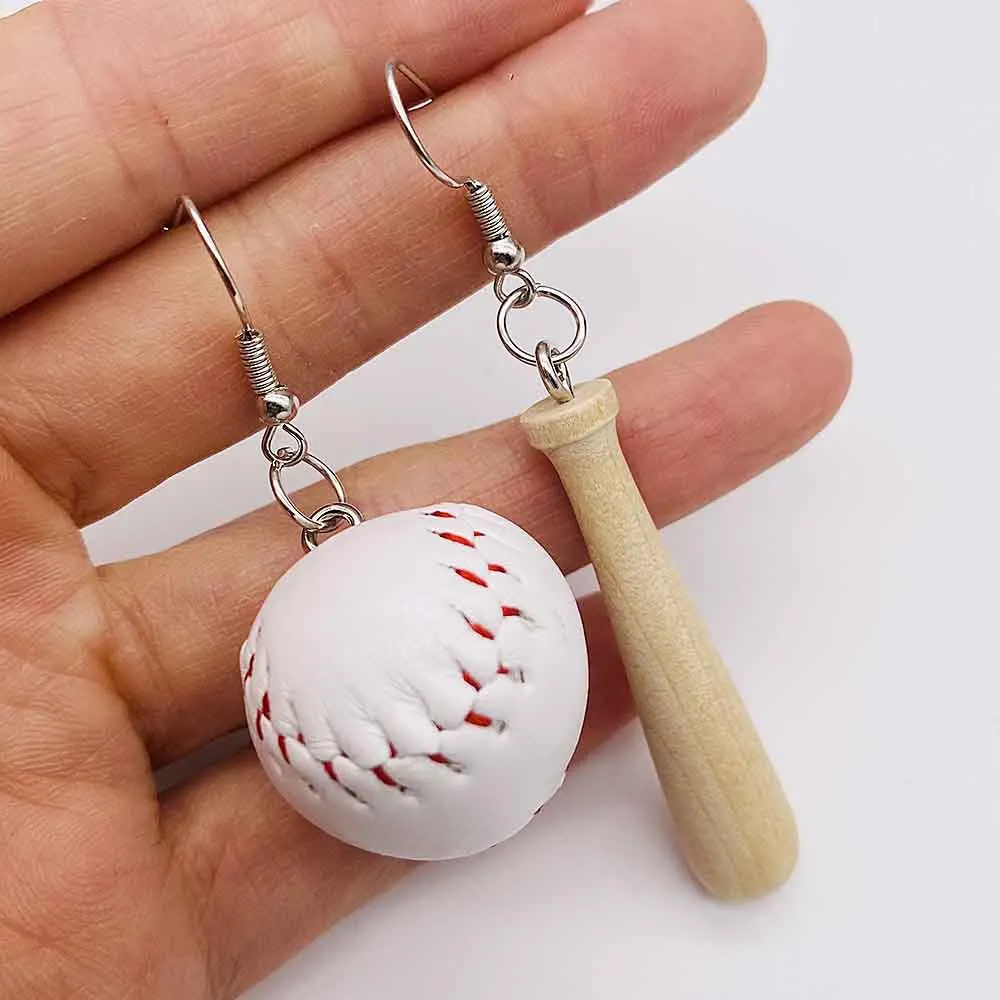 Creative Baseball Dangle Earrings Big Faux Leather Baseball Drop Earrings Jewelry for Women Girls Sport Lover
