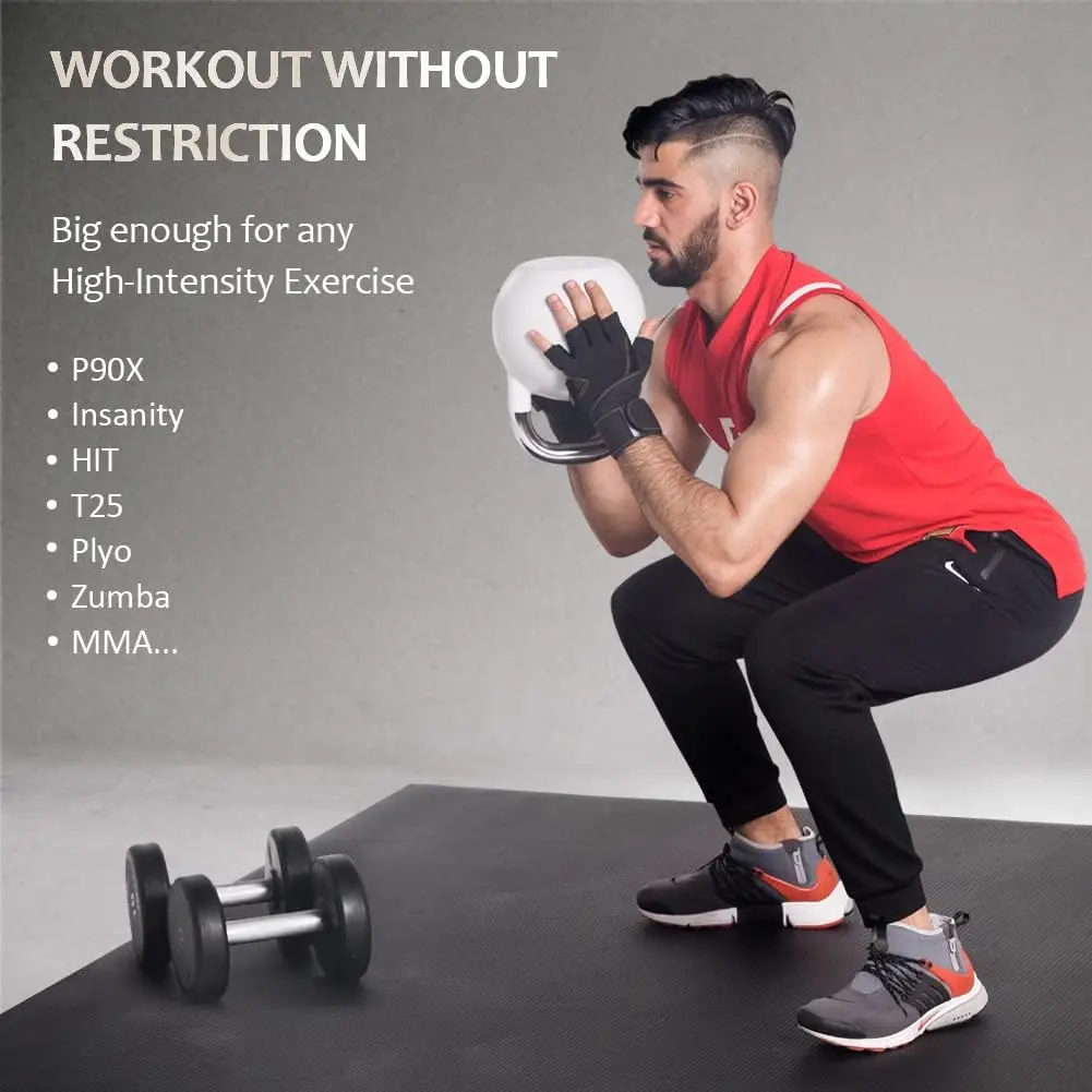 Extra Large Exercise Mat 16'x6'/12'x6'/10'x6'/8'x6'(7mm) | High-Density Wide Workout Mats for Home Gym & Garage Flooring,Non-Sli