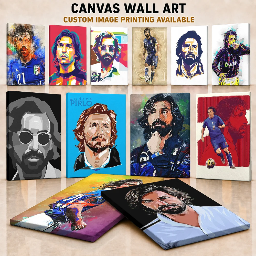 Andrea Pirlo Italian Football Player Framed Canvas Print Posters Customized Photo Wall Art For Bedroom Or Entertainment Room