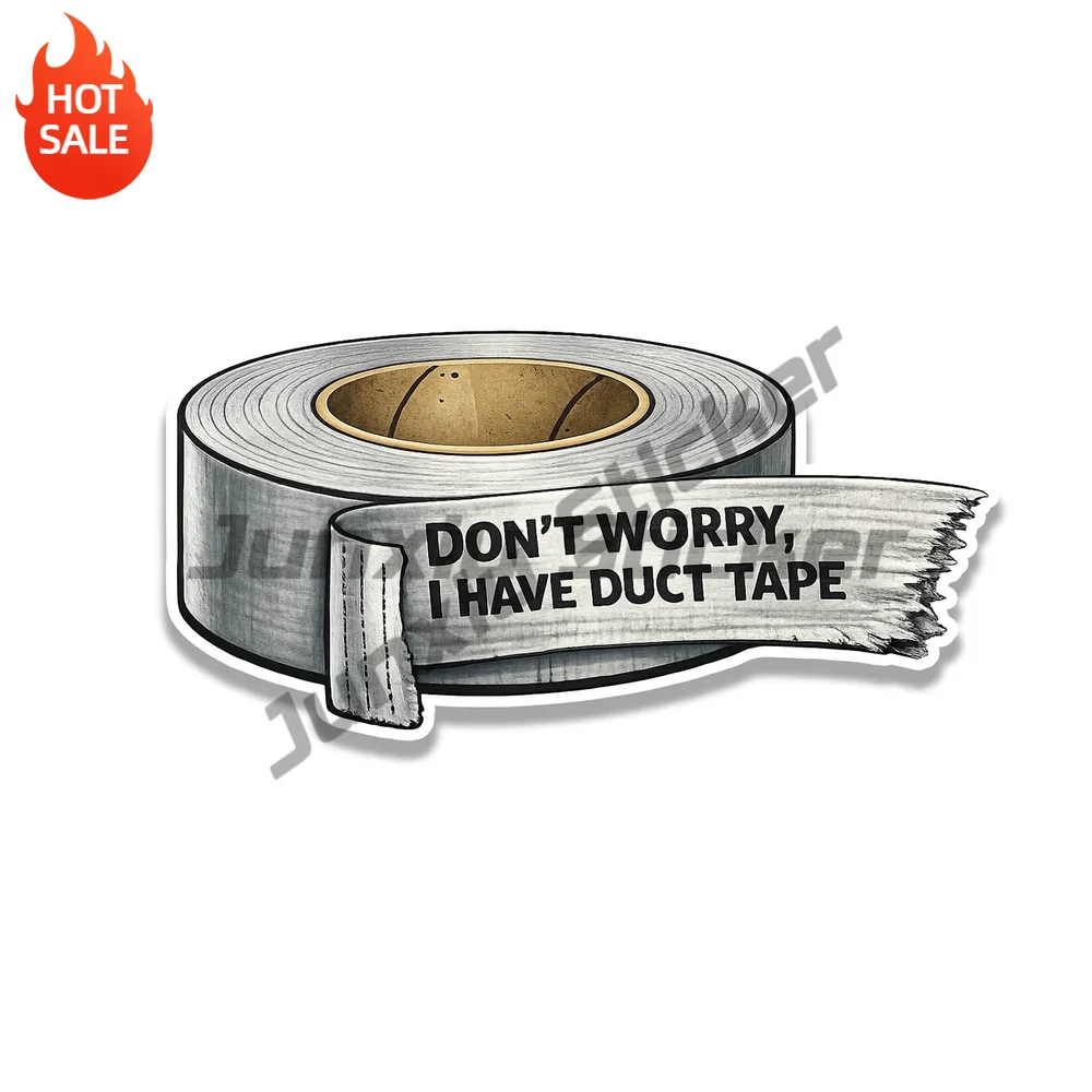 Funny Duct Tape Repair Humor Vinyl Car Sticker Waterproof Removable Decal for Car Window and Water Bottle Decorative Design