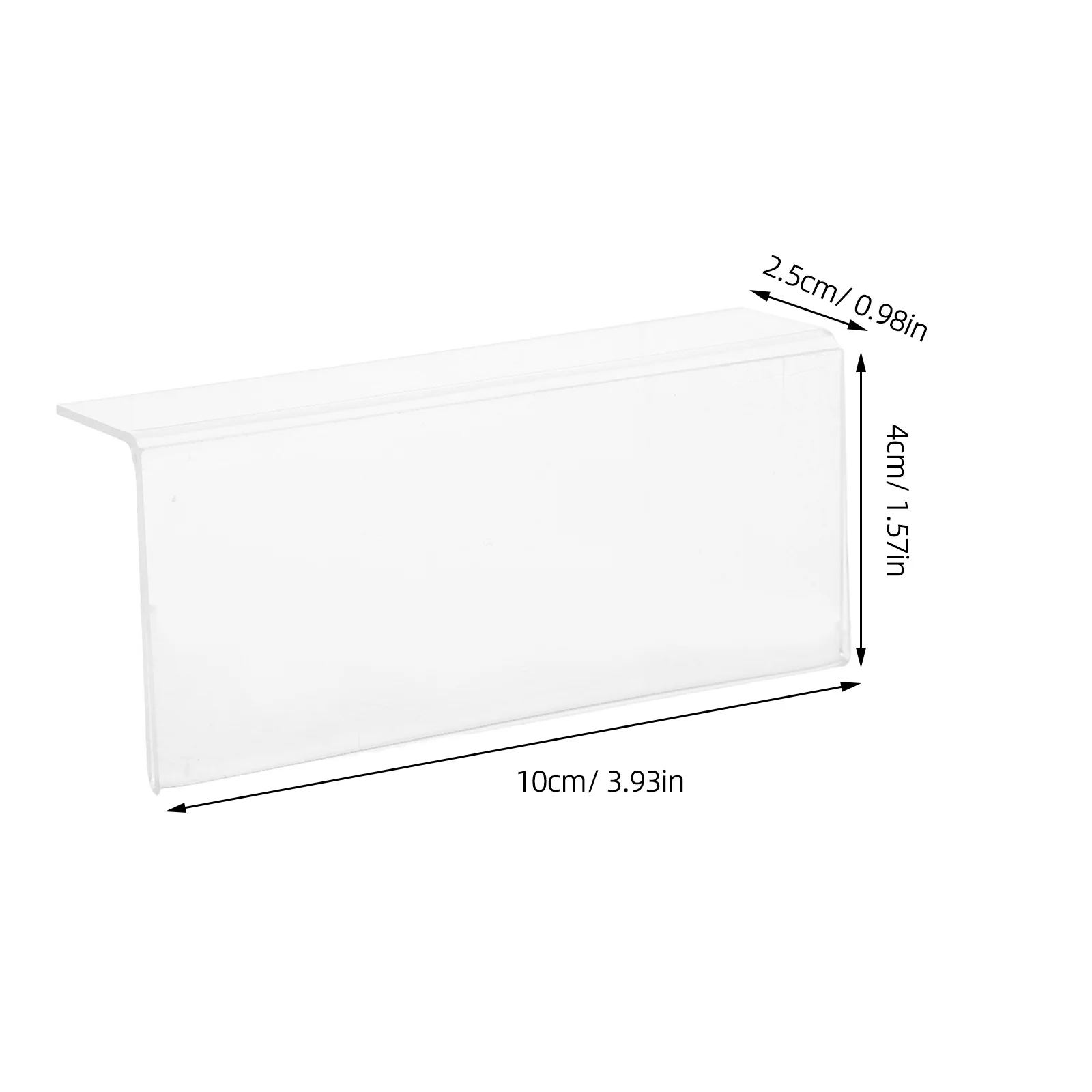 20 قطعة حامل تسمية الأسعار الاكريليك واضح L-شكل منضدية تسجيل حامل للبيع بالتجزئة مطعم عرض عداد مقاومة للخدش #5