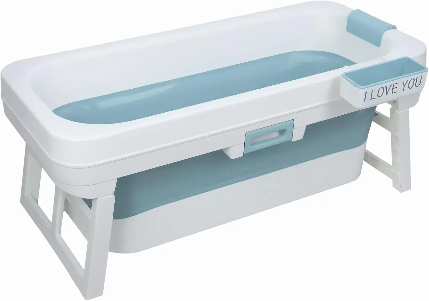 51 inch Portable Bathtub for Adults,Foldable Collapsible Soaking Tub with Ergonomic Headrest Anti-slip Seat and Flip-up Handle F