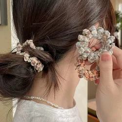 Cuerda para el cabello peluda, anillo para teléfono de Color arcoíris, coleteros que no daña el cabello, coleta de alta elasticidad, lazos para la cabeza, accesorios para el cabello para niña