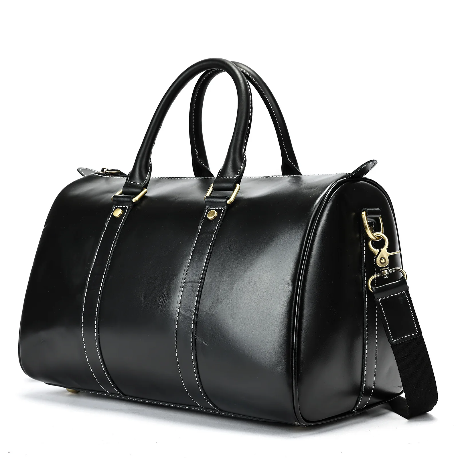 

Leathfocus Men's Cowhide Travel Bag Women's Weekend Handbag Large Capacity Vintage Duffle Bag Crazy Horse Leather Laptop Bag