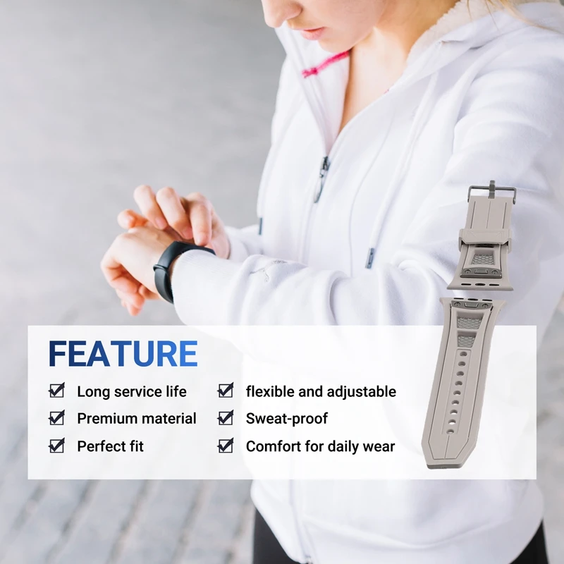 Strap For Apple Watch Band 49Mm Rubber Sport Bracelet Wristband Replacement Accessories