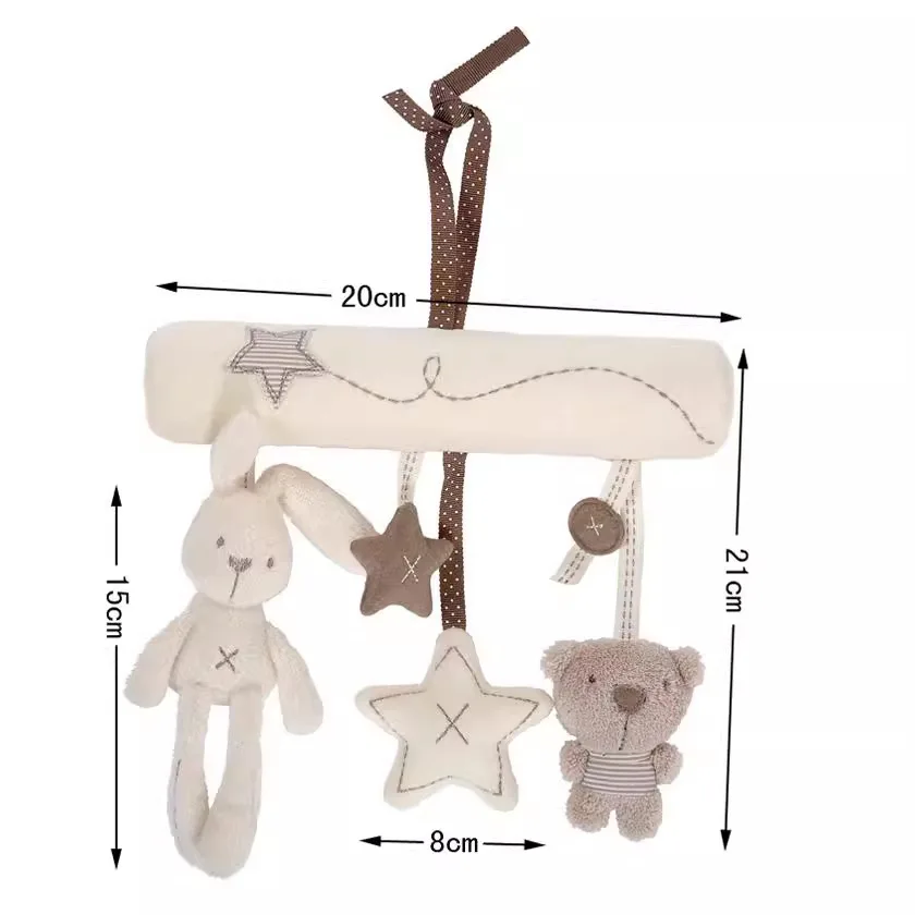 아기 장난감 0 12 개월 봉제 동물 아기를위한 딸랑이 휴대용 교수형 어린이 침대 자동차 좌석 유모차 장난감 신생아 선물을위한 감각 장난감