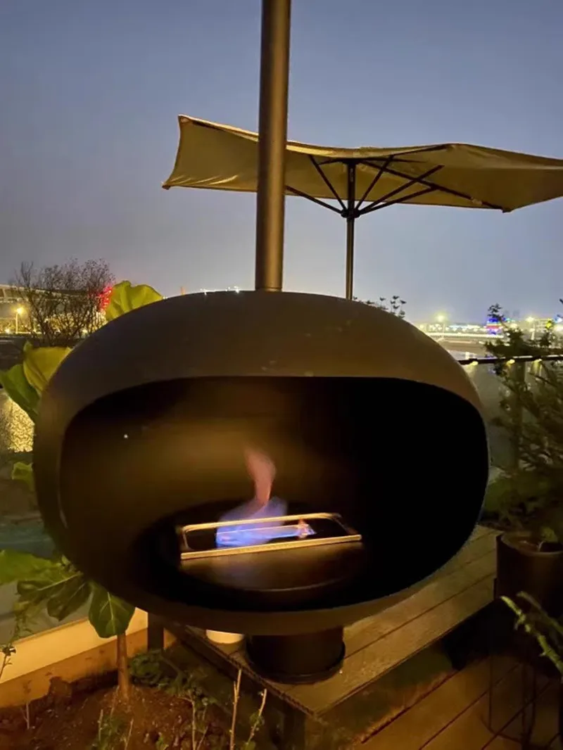 Suspended Heating Decoration Real Fire Fireplace Hanging Indoor Heaters Ceiling Mounted Suspended Bio Alcohol Fireplace