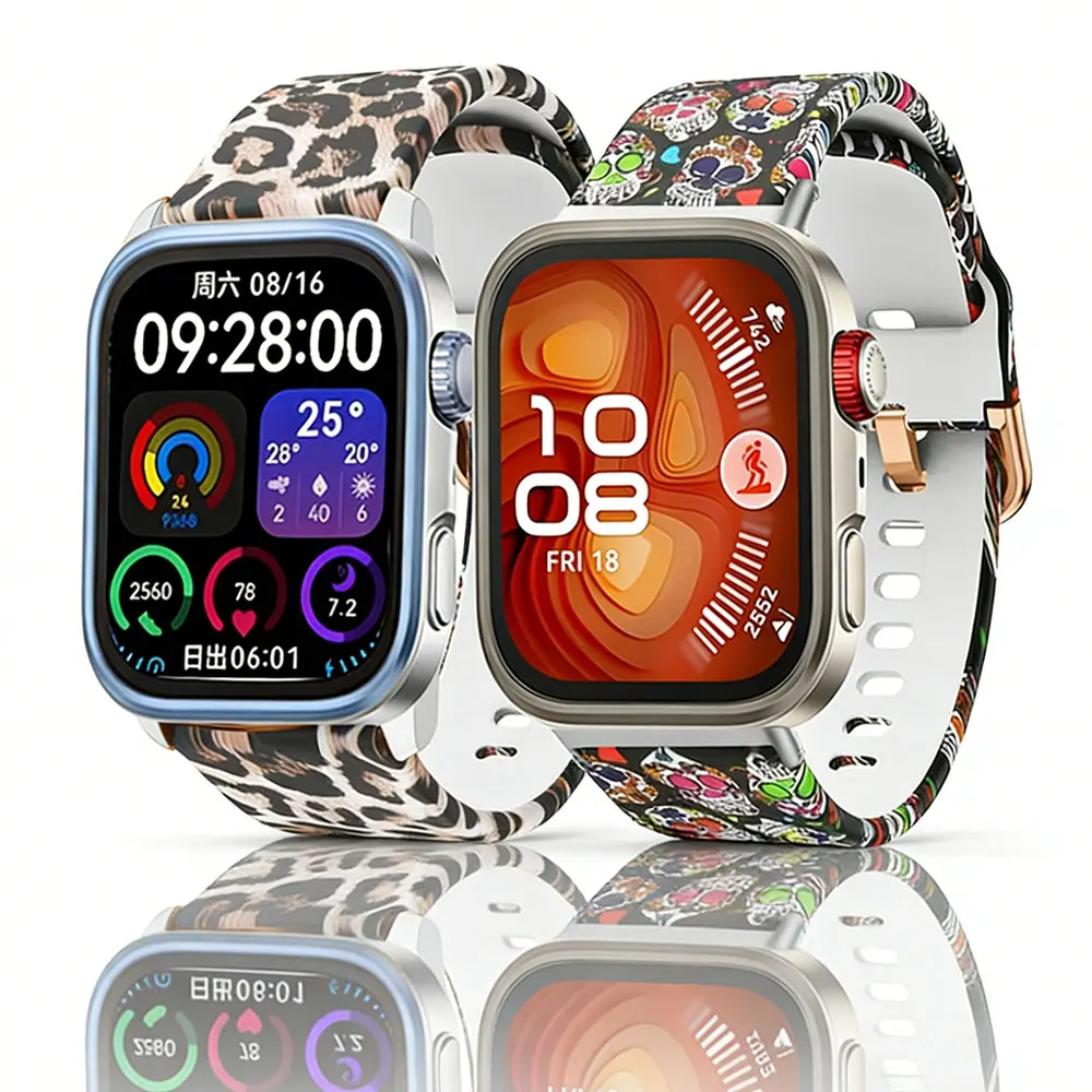 Bedrucktes Design-Armband für Huawei Watch Fit 4/4Pro, Silikon-Armband für Huawei Fit 3 4 Smartwatch-Zubehör